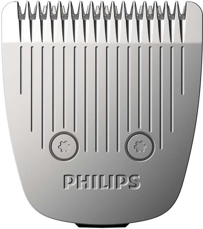 Тример Philips Beardtrimmer series 5000, для бороди і вусів, мережа+акум., насадок-2, чохол, сталь, чорний