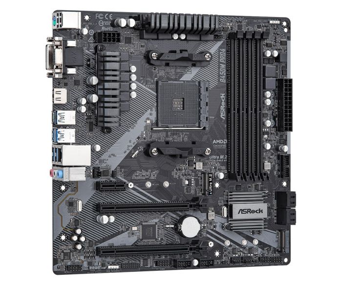 Материнська плата ASRock B450M PRO4 R2.0 sAM4 B450 4xDDR4 M.2 HDMI DVI mATX