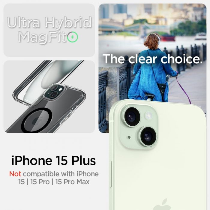 Чохол Spigen для Apple iPhone 15 Plus Ultra Hybrid MagFit, Carbon Fiber