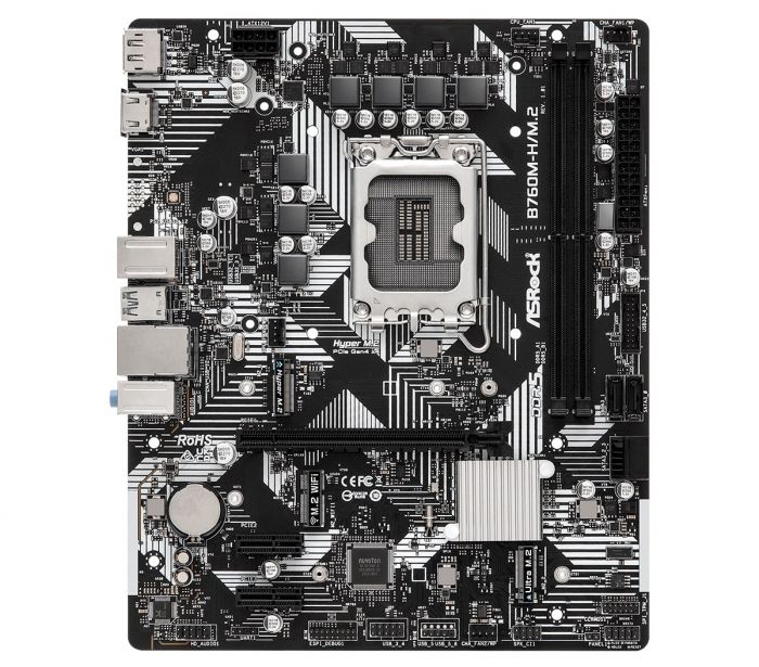 Материнська плата ASRock B760M-H/M.2 s1700 B760 2xDDR5 M.2 HDMI DP mATX