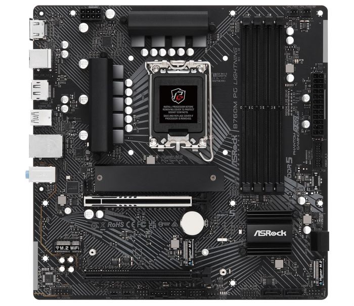 Материнська плата ASRock  B760M PG LIGHTNING s1700 B760 4xDDR5 M.2 HDMI DP mATX