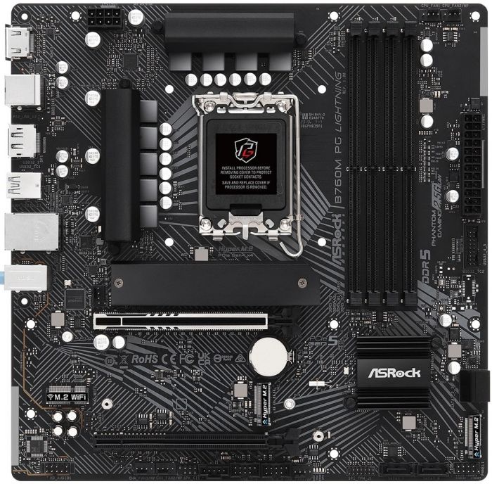 Материнська плата ASRock  B760M PG LIGHTNING s1700 B760 4xDDR5 M.2 HDMI DP mATX