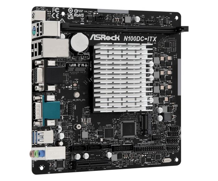 Материнська плата ASRock N100DC-ITX Intel Quad core N100 (up to 3.4GHz) 1xDDR4 M.2 HDMI mITX