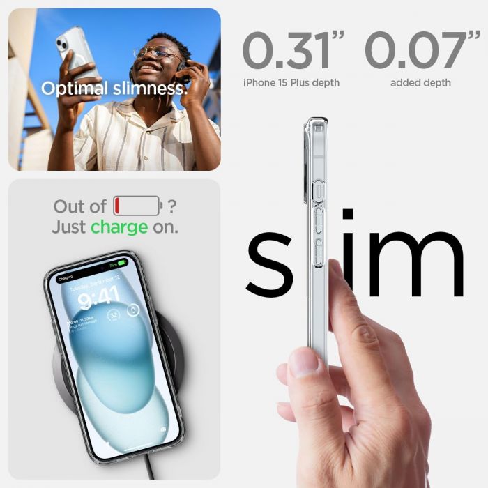 Чохол Spigen для Apple iPhone 15 Plus Ultra Hybrid MagFit, White