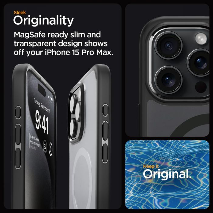 Чохол Spigen для Apple iPhone 15 Pro Max Ultra Hybrid MagFit, Frost Black