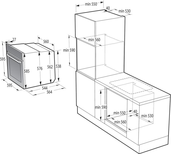 Комплект Gorenje (духовка електрична BO6737E02XK + варильна поверхня газова G642ABX), нерж.