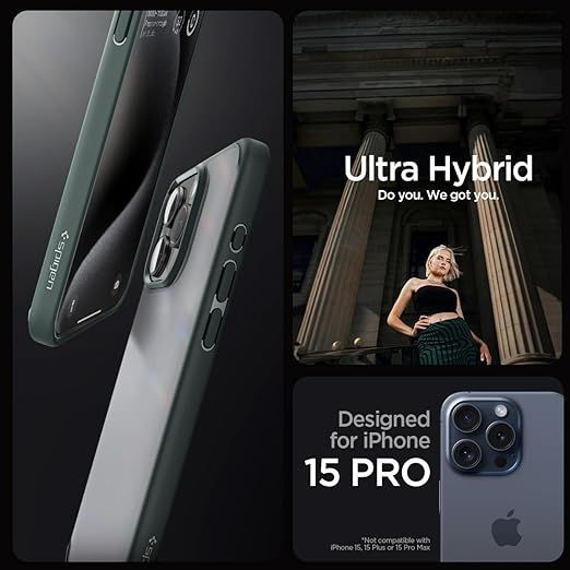 Чохол Spigen для Apple iPhone 15 Pro Ultra Hybrid, Frost Green