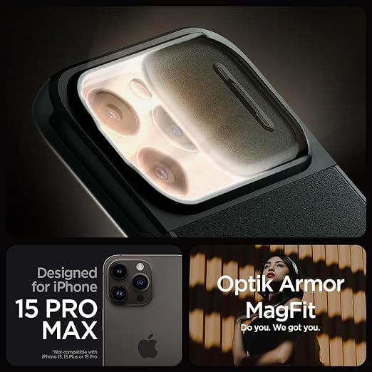 Чохол Spigen для Apple iPhone 15 Pro Max Optik Armor MagFit Abyss, Green