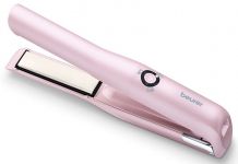 Випрямляч Beurer, безпровідний, mini-USB, 25Вт, темп.режимов-3, >200С, заряд на 20хв, кераміка, турмалін, рожевий