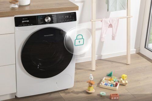 Пральна машина Gorenje фронтальна, 10,5кг, 1400, A+++, 60см, дисплей, інвертор, пара, Wi-Fi, білий