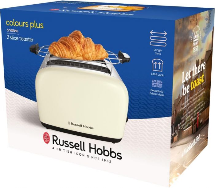 Тостер  Russell Hobbs Colours Plus, 1600Вт, нержав., підігрів,разморозка, бежевий