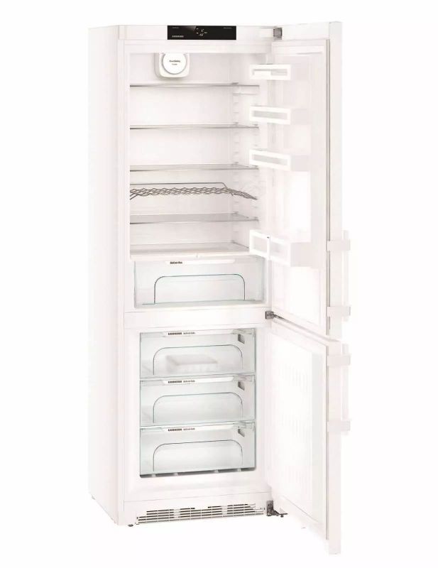 Холодильник Liebherr з нижн. мороз., 201x70х66.5, холод.відд.-296л, мороз.відд.-106л, 2дв., A++, NF, диспл внутр., білий