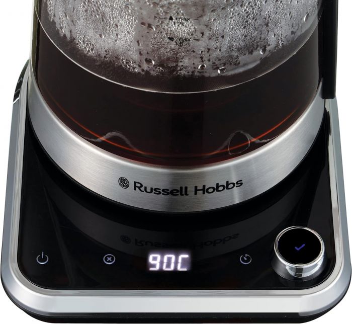 Електрочайник Russell Hobbs Attentiv Kettle, 1.7л, Strix, скло, база зі сховищем для шнура, сірий