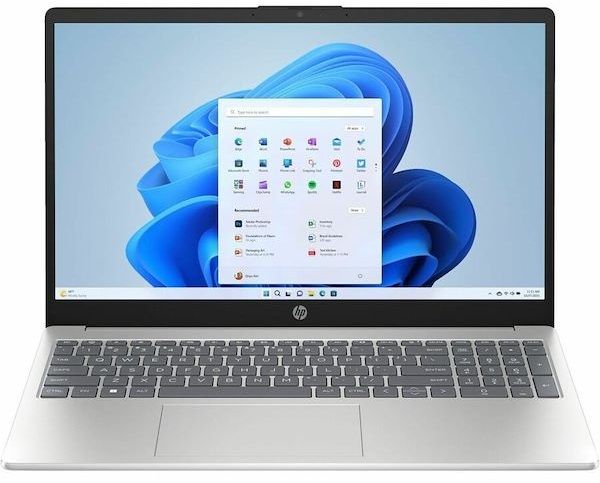 Ноутбук HP 15-fc0003ua 15.6" FHD IPS AG, AMD R5-7520U, 8GB, F256GB, UMA, DOS, сріблястий