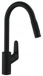 Змішувач для кухні Hansgrohe Focus M41, довж.виливу - 235мм, витяжний, 1важіль, KM240, чорний матовий