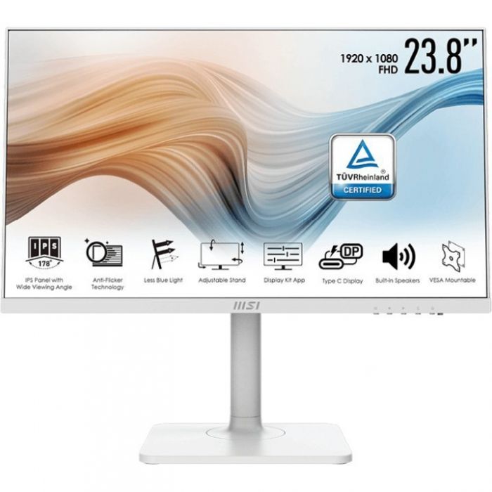 Монітор MSI 23.8" Modern MD241PW HDMI, USB-C, MM, IPS, 75Hz, sRGB 106%, Pivot, White