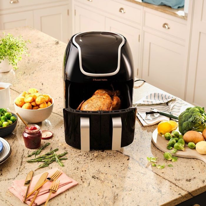 Мультипіч Russell Hobbs на 2 чаші Satisfry Snappi, 1800Вт, чаша-2х4,5л, сенсорне керування, 8 програм, пластик, чорний