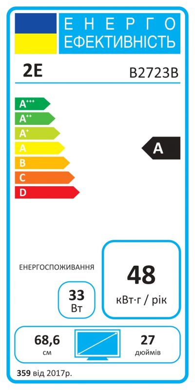 Монітор 2E 27" B2723B D-Sub, HDMI, VA, 75Hz