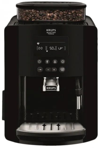 Кавомашина Krups  Arabica, 1,7л, зерно, ручний капуч, ОLED диспл, аторец.-19, чорний