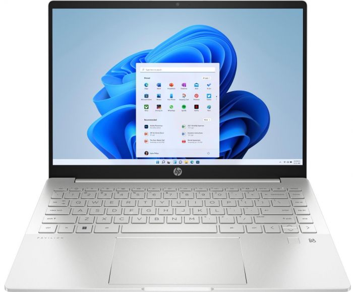 Ноутбук HP Pavilion Plus 14-eh1003ua 14" 2.8K OLED, Intel i7-13700H, 16GB, F1024GB, UMA, DOS, сріблястий