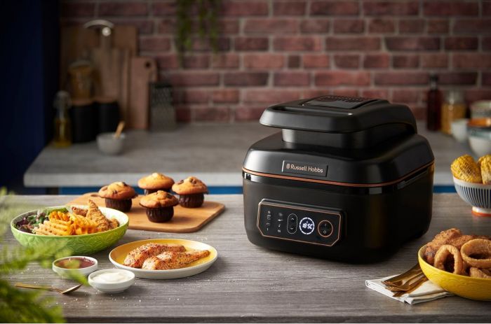 Мультипіч Russell Hobbs SatisFry Air&Grill, 1745Вт, чаша-5.5л, сенсорне керув., алюміній/пластик,чорно-помаранчевий