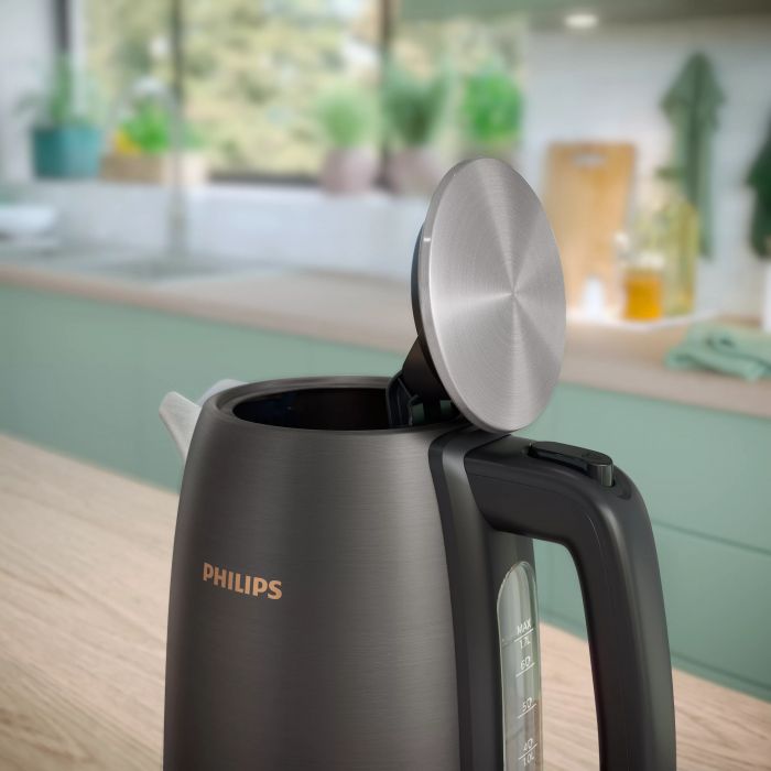 Електрочайник Philips Viva Collection, 1.7л, Strix, метал, чорно-мідний