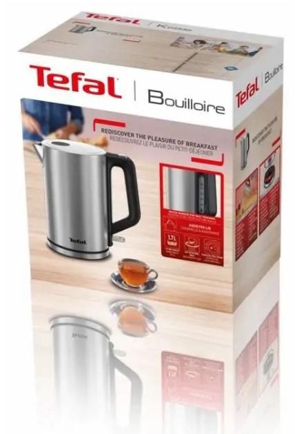 Електрочайник Tefal Bronx Electric 1.7л, нерж. сталь, сірий