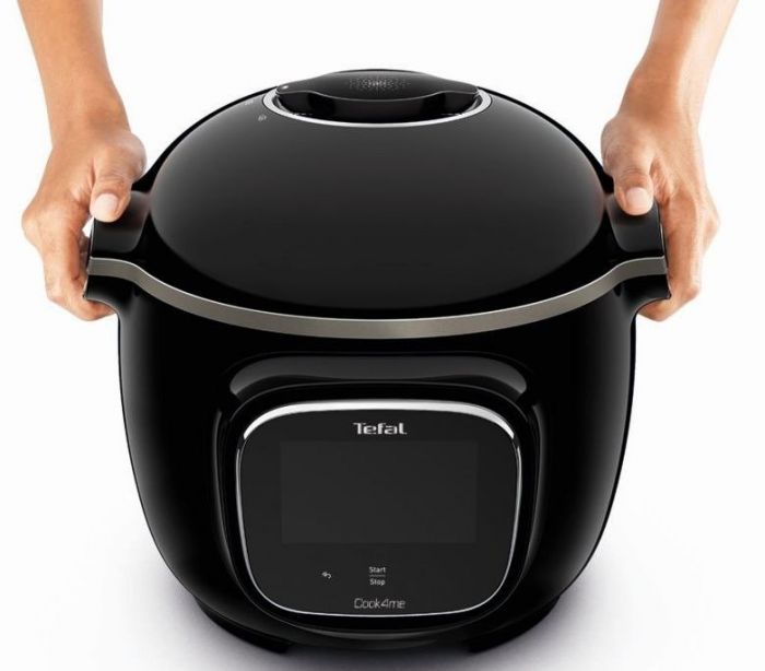 Мультиварка Tefal скороварка Cook4me Touch, 1600Вт, чаша-6л, сенсорне керування, 13 програм, управл. смартф., метал, пластик, чорний