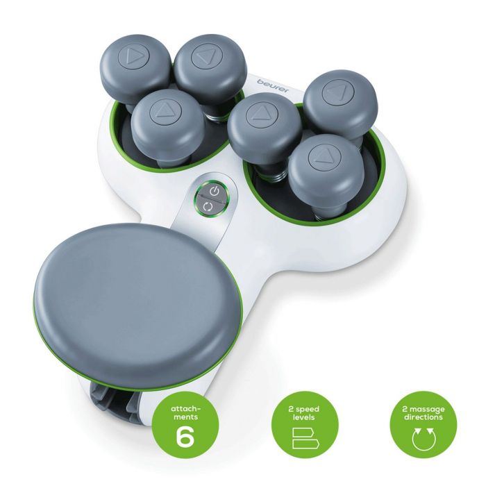 Масажер Beurer для ахіллового сухожилля, від мережі, вага-2.5кг, 6 головок, 2 швидкості, автовимкн., білий
