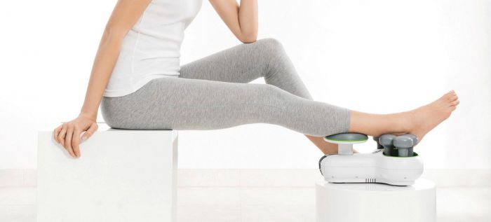 Масажер Beurer для ахіллового сухожилля, від мережі, вага-2.5кг, 6 головок, 2 швидкості, автовимкн., білий