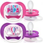 Пустушка Avent Ultra Air I love 6-18міс, ортодонтична, 2шт, для дівчат