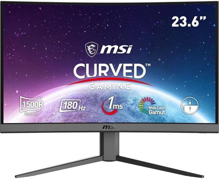 Монітор MSI 23.6" G24C4-E2 2xHDMI, DP, Audio, VA, 180Hz, 1ms, sRGB 112%, CURVED, AdaptiveSync