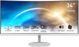 Монітор MSI 34" PRO MP341CQW 2xHDMI, DP, MM, VA, 3440x1440, 21:9, 100Hz, 4ms, sRGB 116%, CURVED, FreeSync
