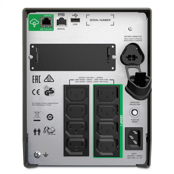 Джерело безперебійного живлення APC Smart-UPS 1000VA/700W, LCD, USB, SmartConnect, 8xC13