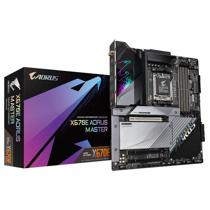 Материнська плата GIGABYTE X670E AORUS MASTER sAM5 X670 4xDDR5 M.2 HDMI DP Wi-Fi BT mATX