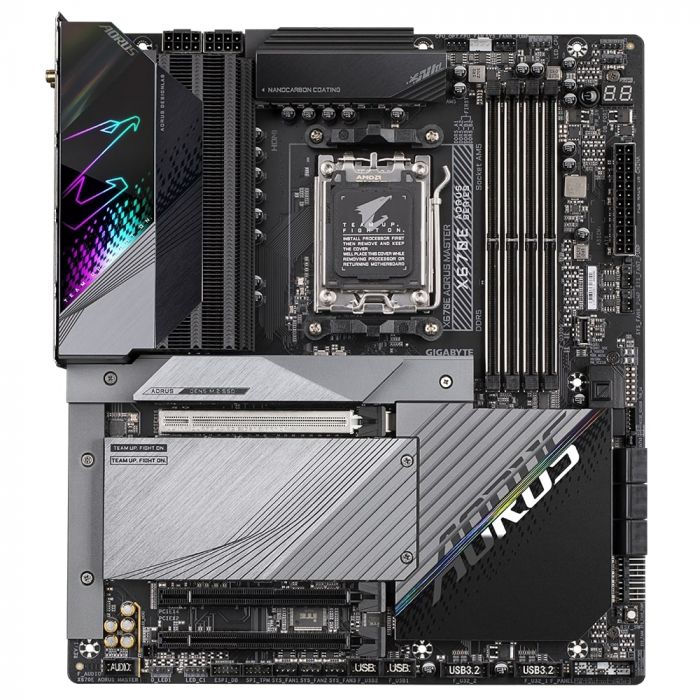 Материнська плата GIGABYTE X670E AORUS MASTER sAM5 X670 4xDDR5 M.2 HDMI DP Wi-Fi BT mATX