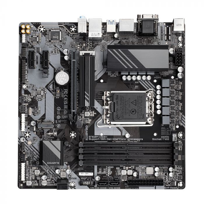 Материнська плата GIGABYTE B760M DS3H s1700 B760M 4xDDR5 M.2 HDMI DP mATX