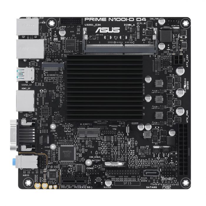 Материнска плата ASUS PRIME N100I-D D4-CSM CPU Intel N100 Quad-Core 2.0GHz 1xDDR4 SO-DIMM D-Sub HDMI DP Com mITX