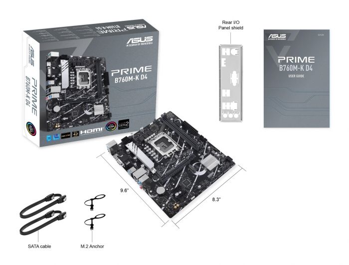 Материнcька плата ASUS PRIME B760M-K D4 s1700 B760 2xDDR4 M.2 HDMI D-Sub mATX