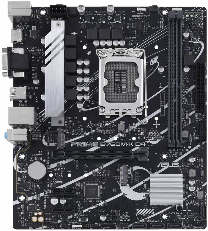 Материнcька плата ASUS PRIME B760M-K D4 s1700 B760 2xDDR4 M.2 HDMI D-Sub mATX