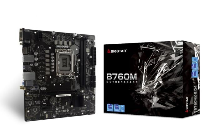 Материнська плата Biostar B760MX-E D4 s1700 B760M 2xDDR4 M.2 HDMI D-Sub mATX