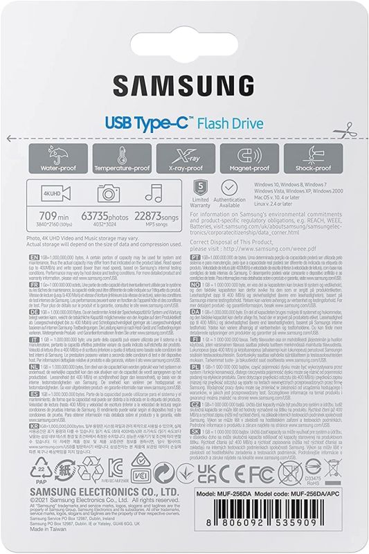 Накопичувач Samsung 256GB USB 3.2 Type-C