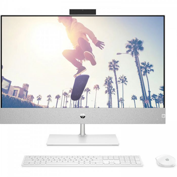 Комп'ютер персональний моноблок HP Pavilion 27" FHD IPS Touch, Intel i5-13400T, 16GB, F1TB, NVD3050-4, WiFi, кл+м, DOS, білий