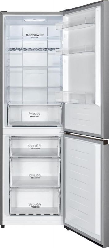 Холодильник Gorenje з нижн. мороз., 185х60х60см, 2 дв., Х- 207л, М- 93л, A+, NoFrost Plus, Fresh zone, дисплей, сірий