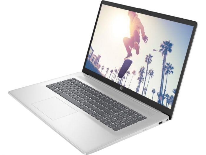 Ноутбук HP 17-cn3025ua 17.3" FHD IPS AG,Intel i3-N305, 8GB, F512GB, UMA, DOS, сріблястий