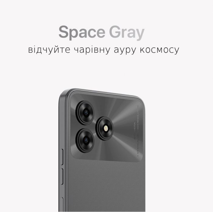 Смартфон UMIDIGI G5A (MP38) 6.52" 4/64ГБ, 2SIM, 5000мА·год, сірий