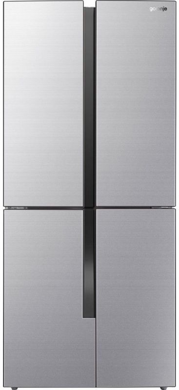 Холодильник SBS Gorenje, 182х64х80см, 4 двері, 265(129)л, А++, Інвертор , Зона св-ті, Внутр. Диспл, Нерж