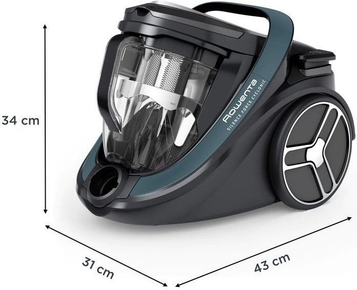 Пилосос Rowenta контейнерний Silence Force Cyclonic, 500Вт, конт пил -2.5л, HEF system 99.9%, мінімум шуму, чорний