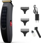 Машинка для стрижки Rowenta Karl Lagerfeld Cut & Style Stylization, акум., роторний мотор, насадок-3, 180хв роботи, сталь, чорний