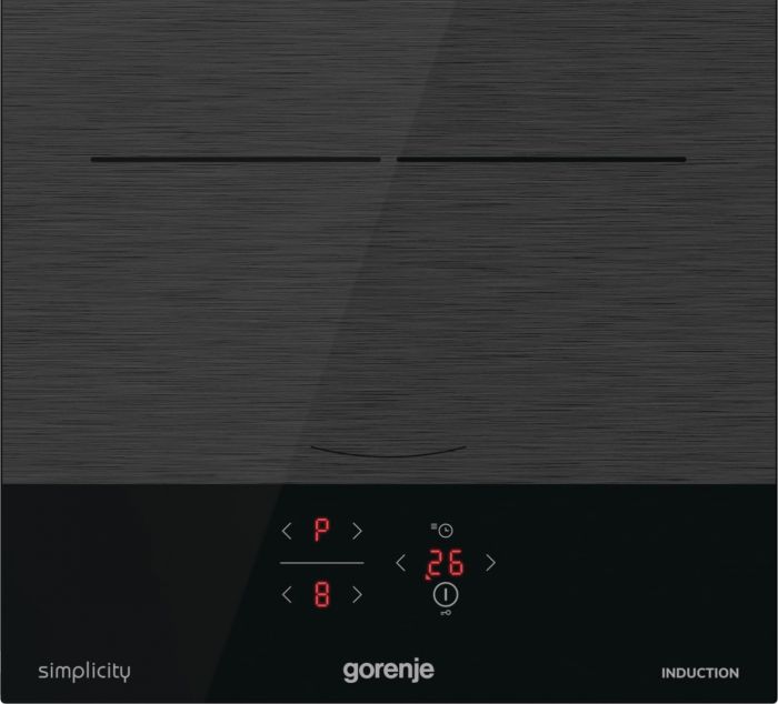 Варильна поверхня Gorenje індукційна, 30см, Доміно, PowerBoost, поєднання конфорок, чорний